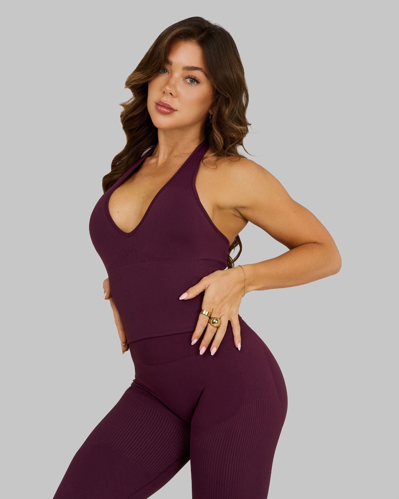 Elevate Sculpting Shapewear Top Halterneck | Winter Plum