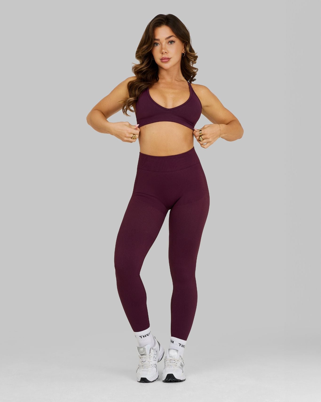 Elevate V-Neck Sculpt Seamless Bra | Winter Plum