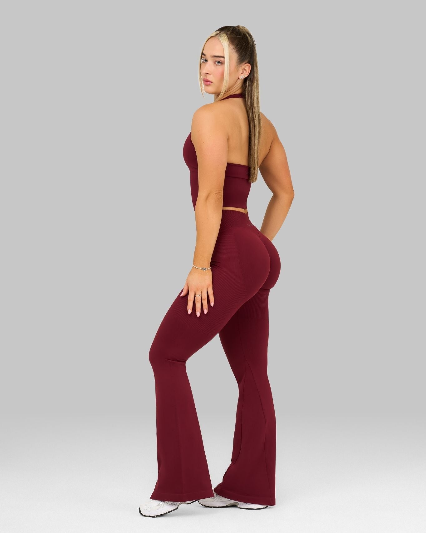 Elevate V-Waist Flared Leggings | Fine Wine