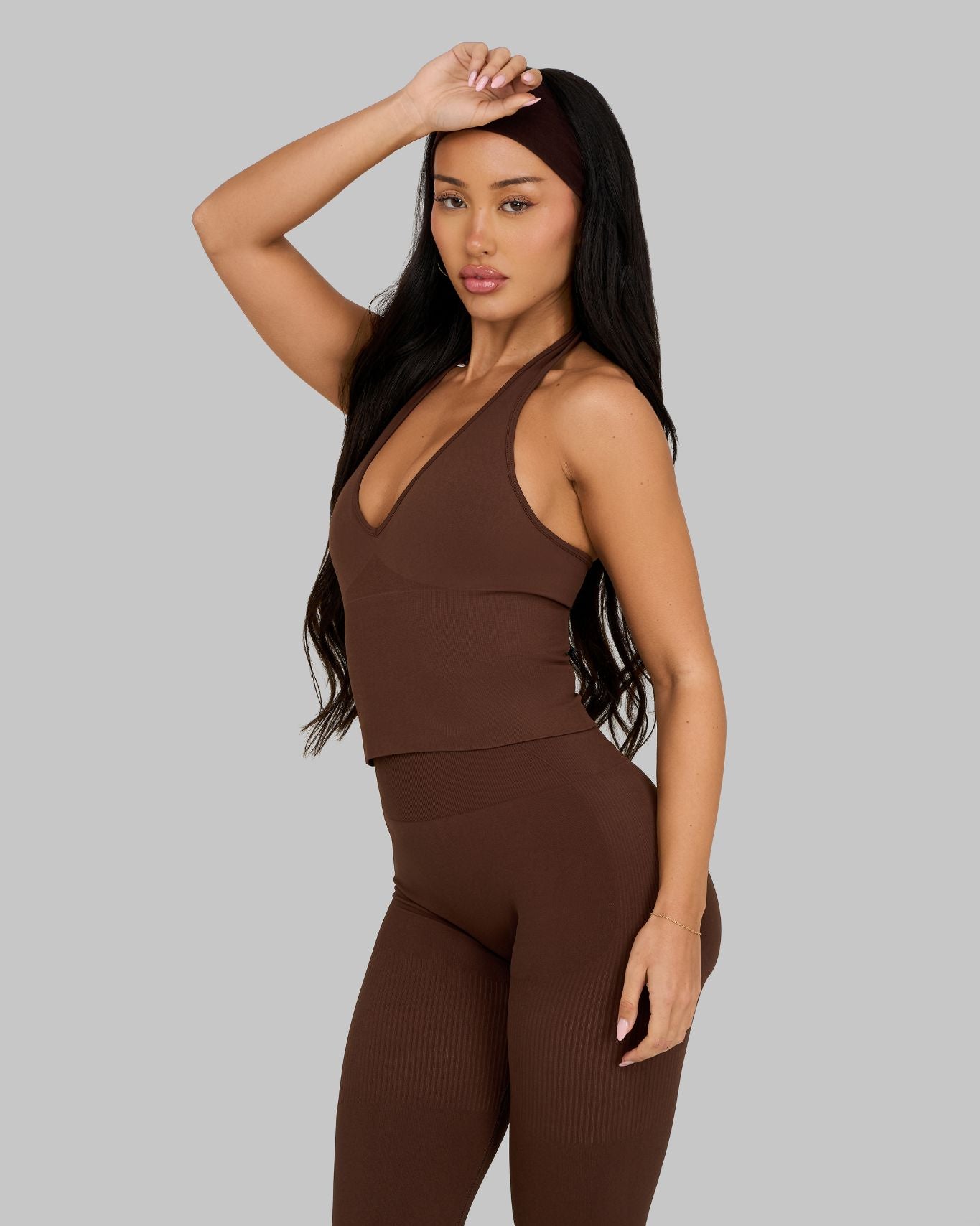 Elevate Sculpting Shapewear Top Halterneck | Bourbon Brown