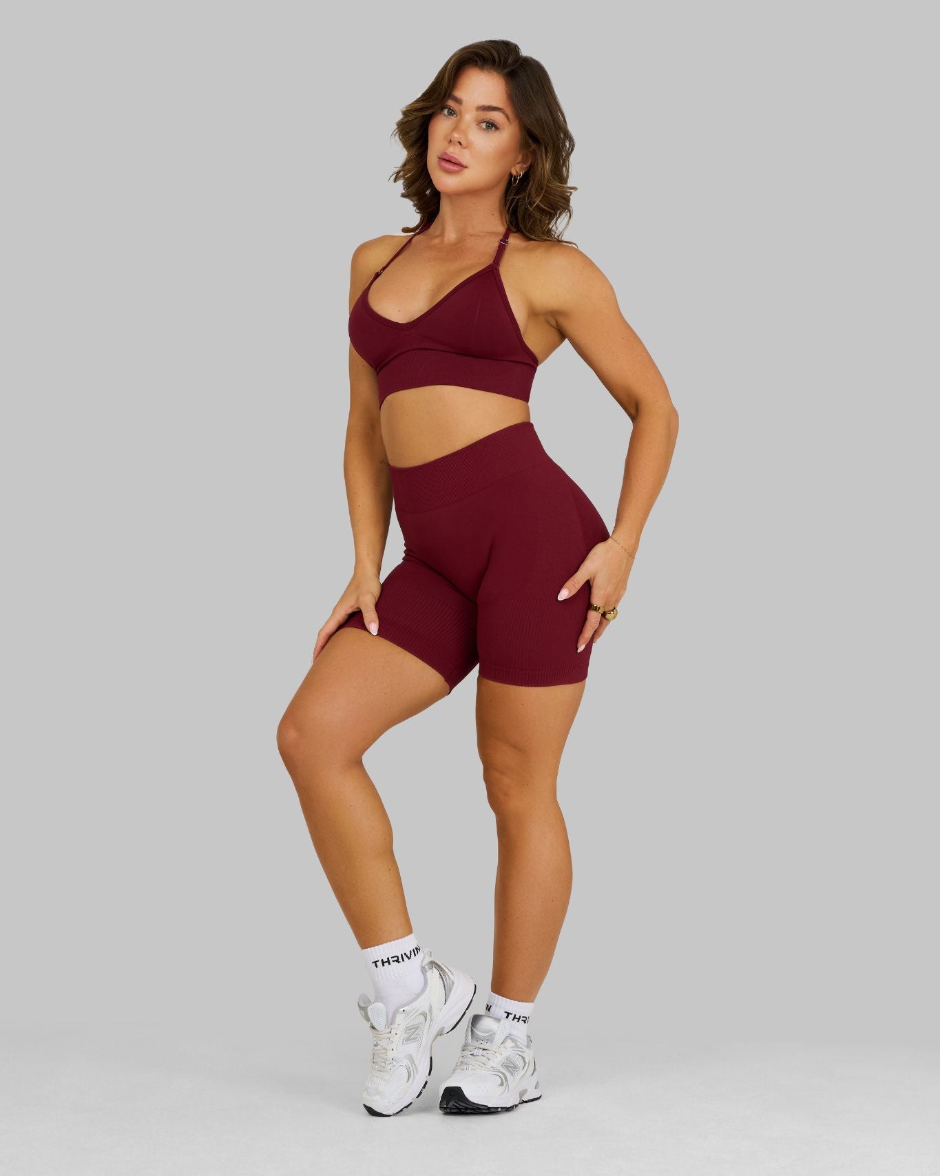 Elevate Ribbed Contour Shorts | Fine Wine