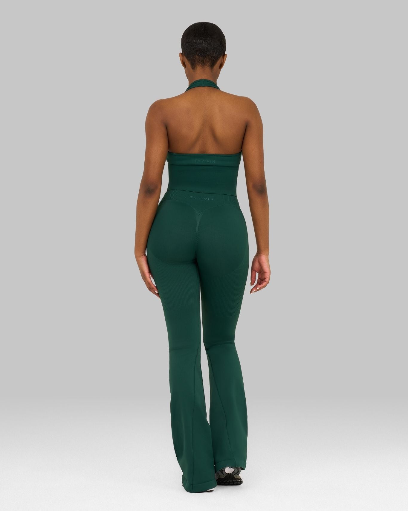Elevate V-Waist Flared Leggings | Pine Green