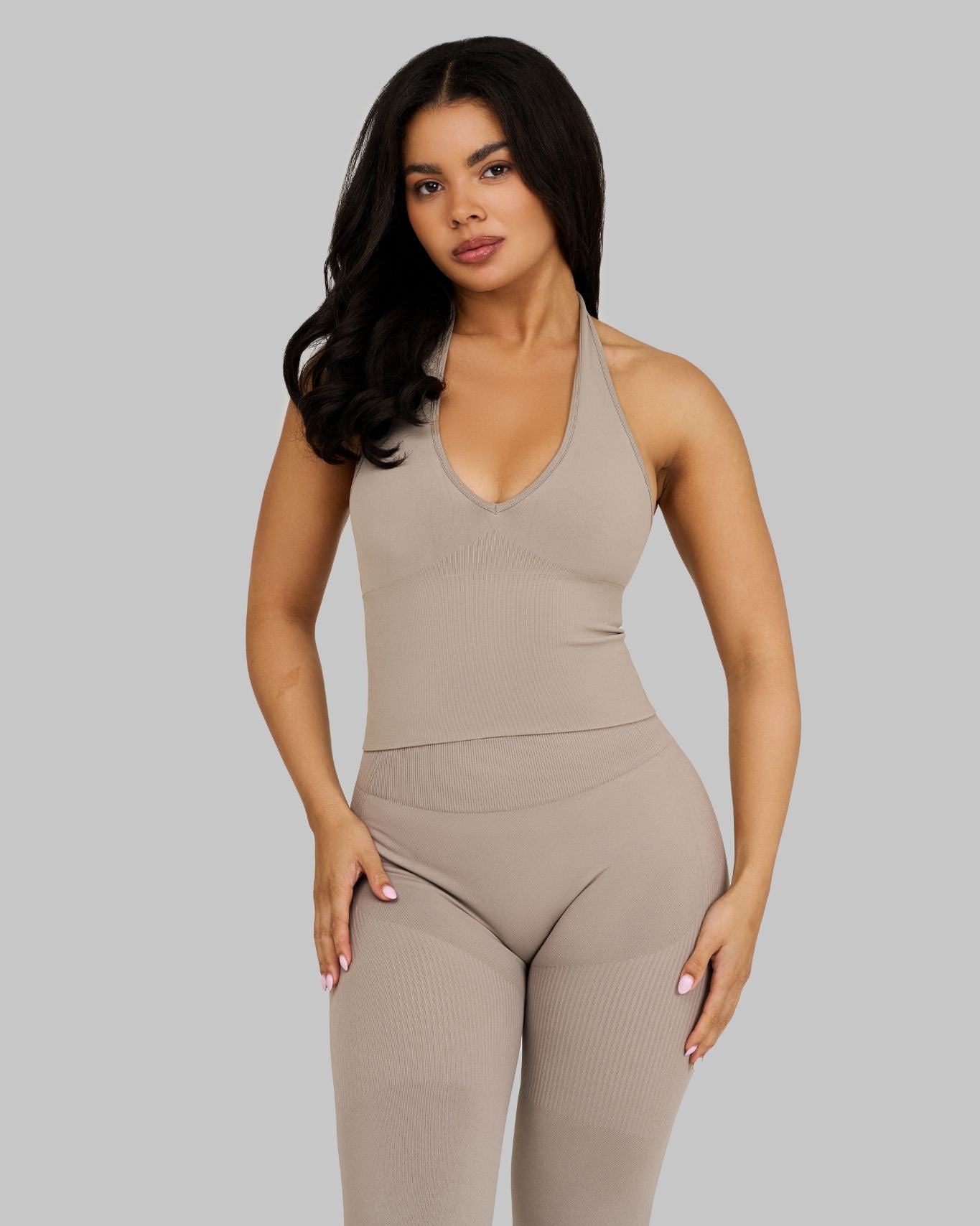 Elevate Sculpting Shapewear Top Halterneck | Latte