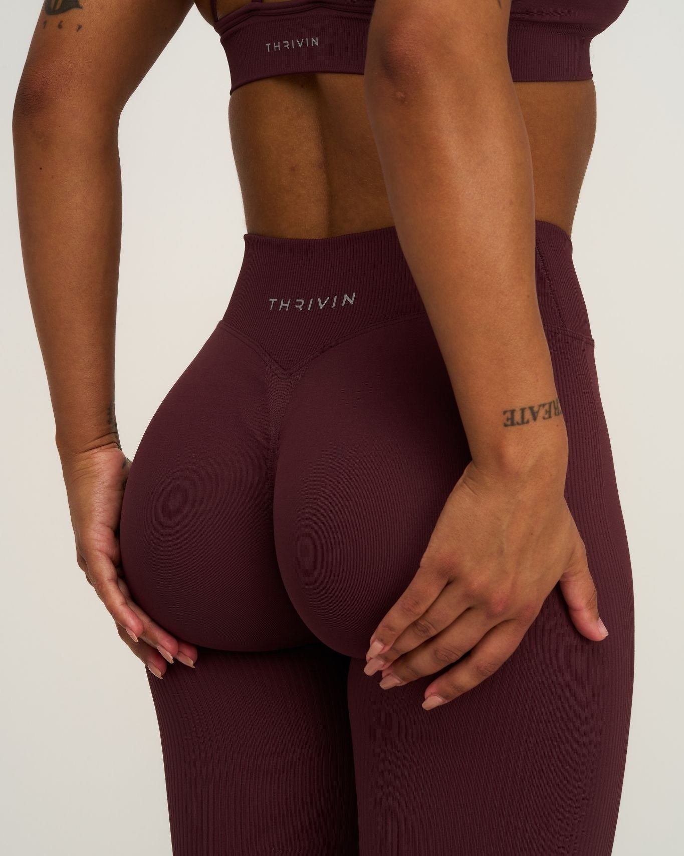 Elevate™ Sculpting Mid Waist Scrunch Leggings | Dark Mauve