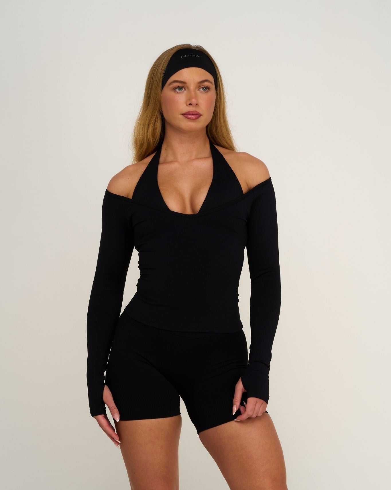 Elevate™ Sculpting Seamless V-Neck Top | Night Black