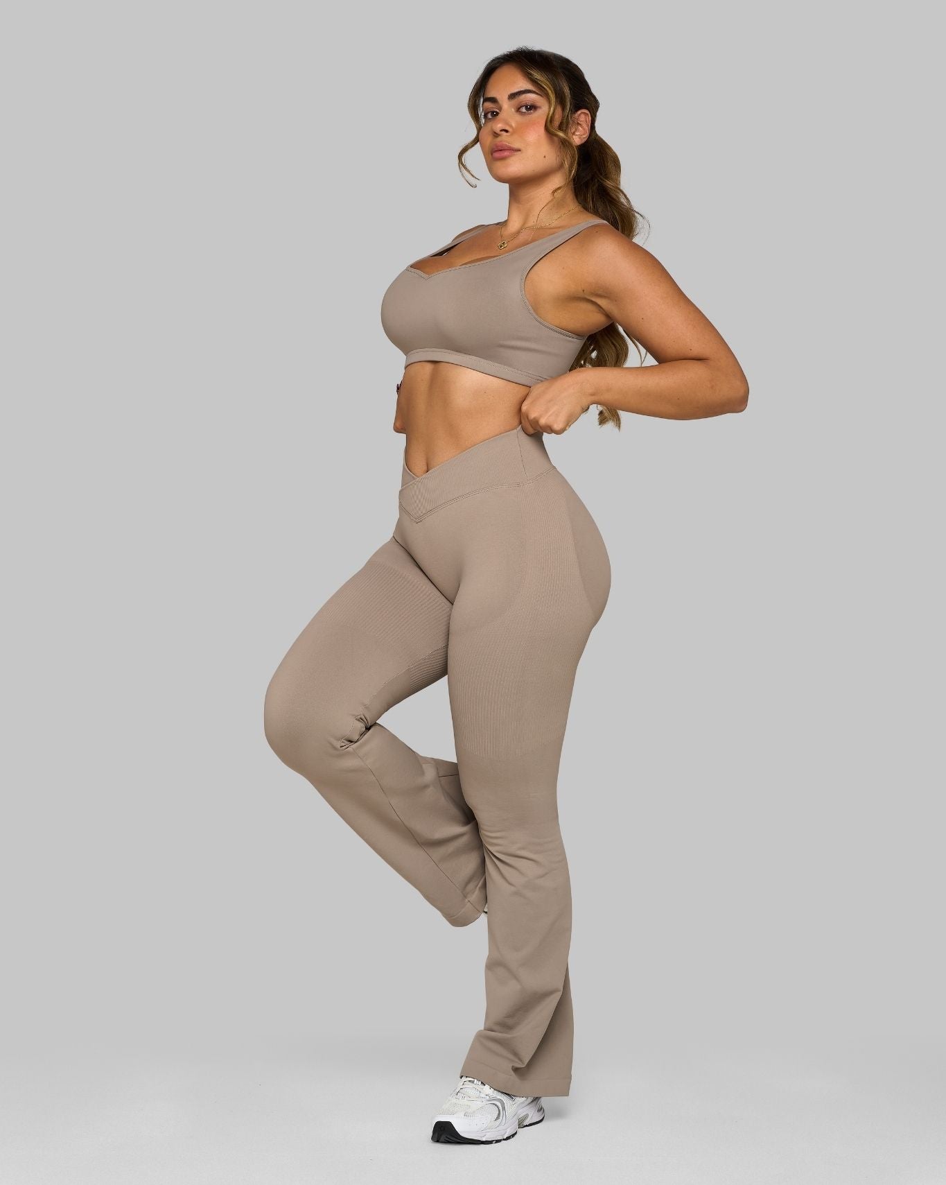Elevate V-Waist Flared Leggings | Latte