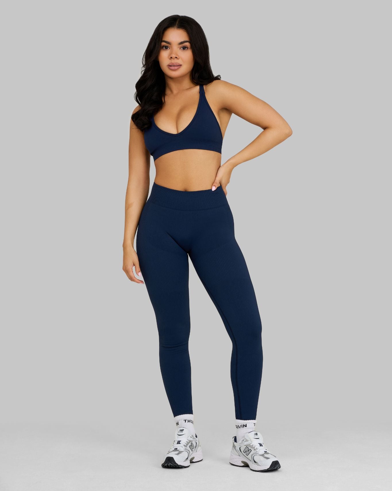 Elevate Ribbed Contour Leggings | Midnight Navy