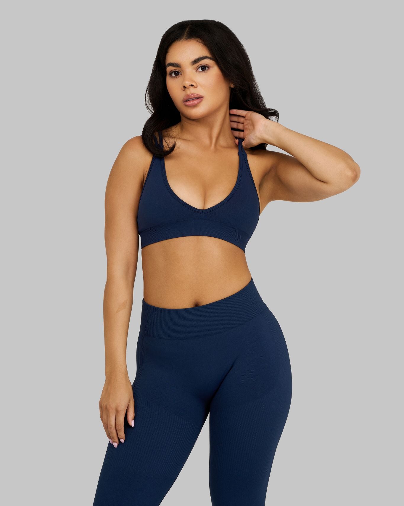 Elevate V-Neck Sculpt Seamless Bra | Midnight Navy