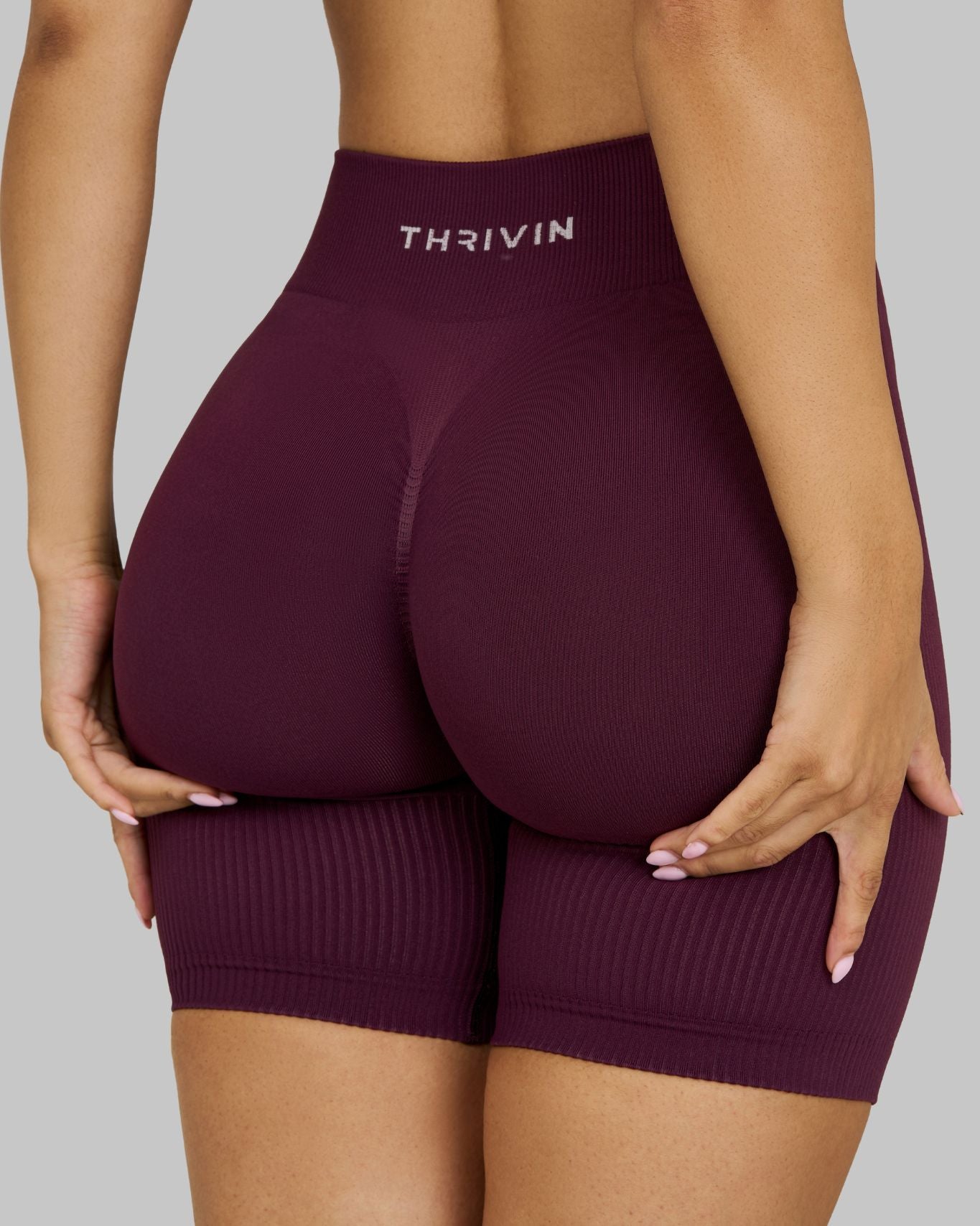 Elevate Ribbed Contour Shorts | Winter Plum