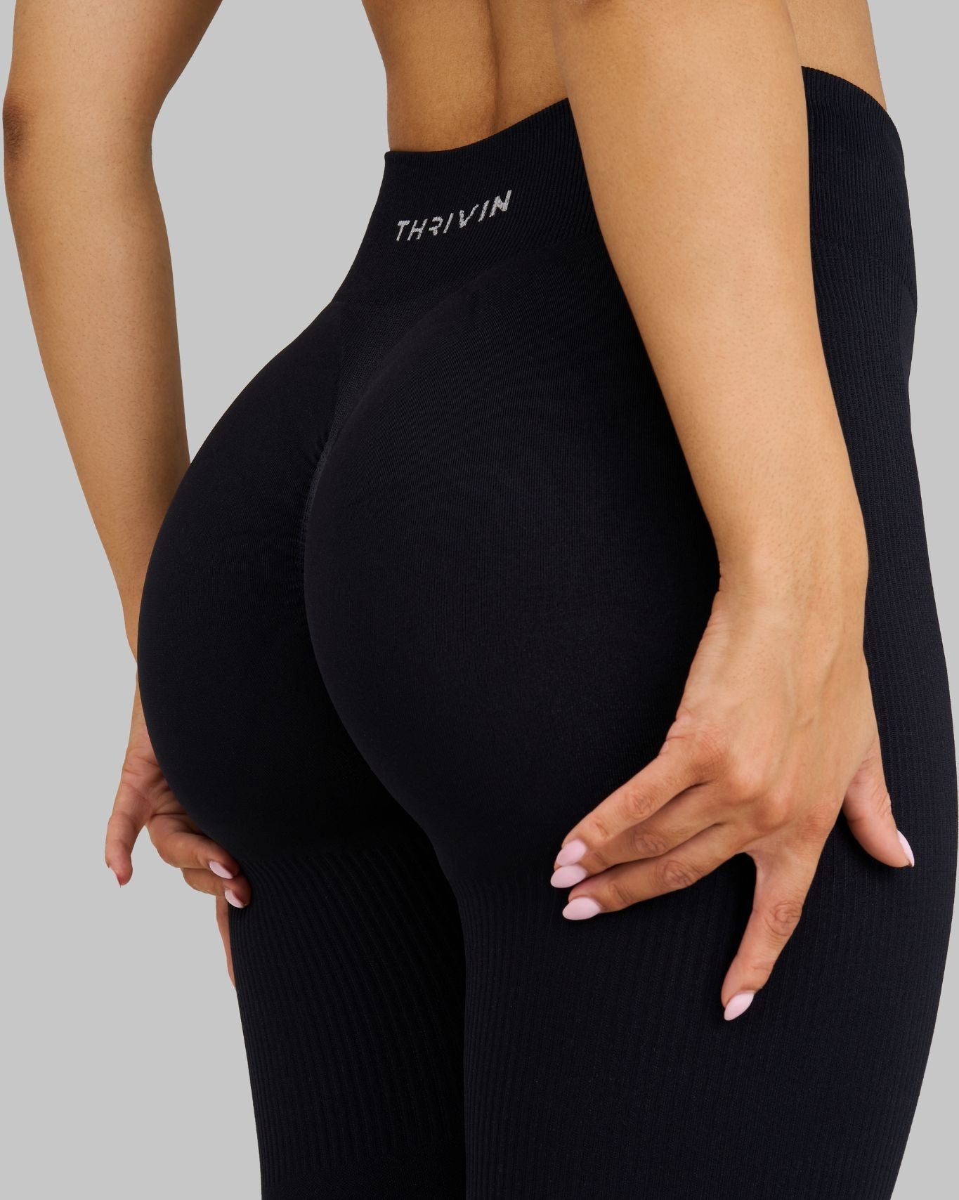 Elevate Ribbed Contour Leggings | Night Black