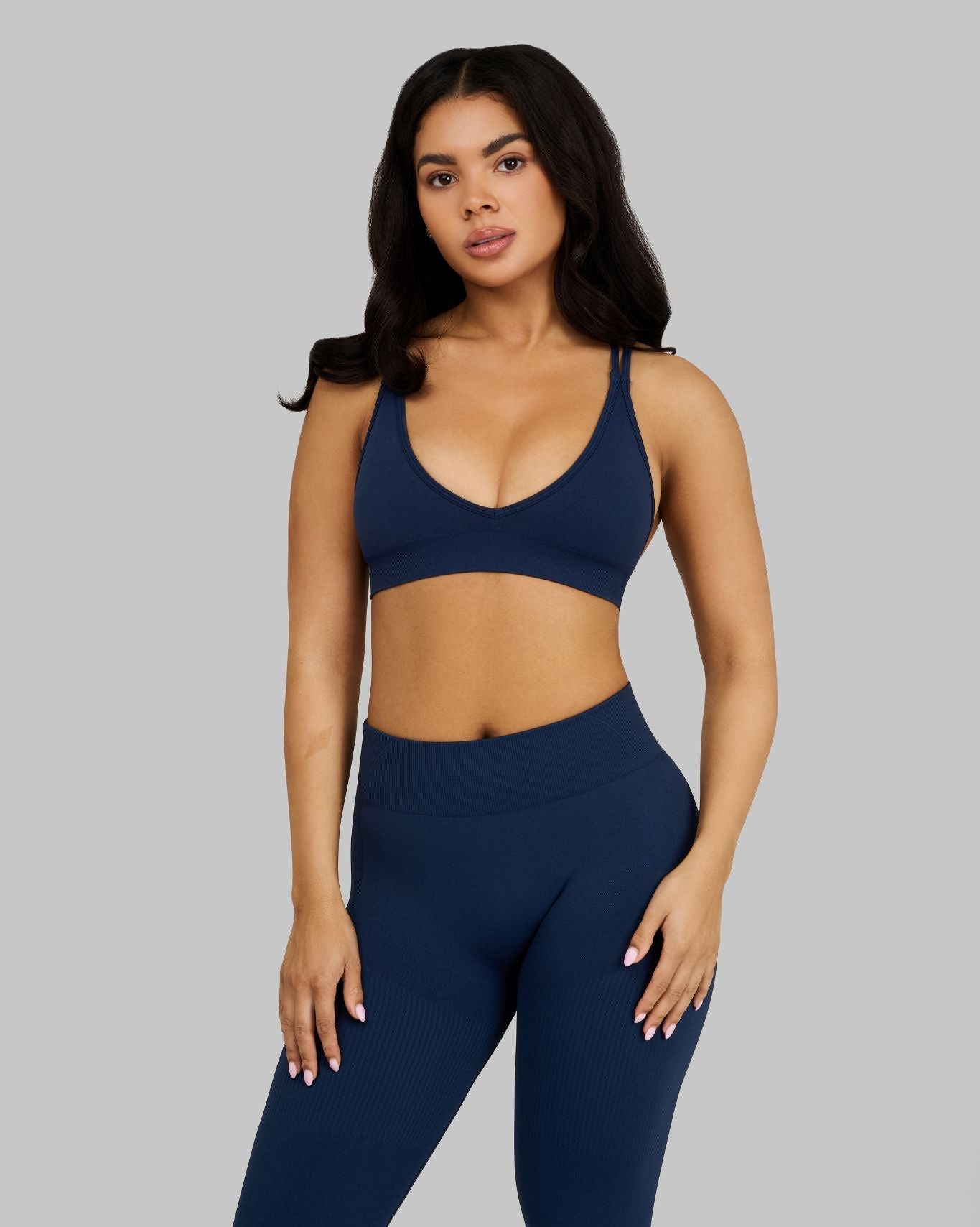 Elevate V-Neck Sculpt Seamless Bra | Midnight Navy
