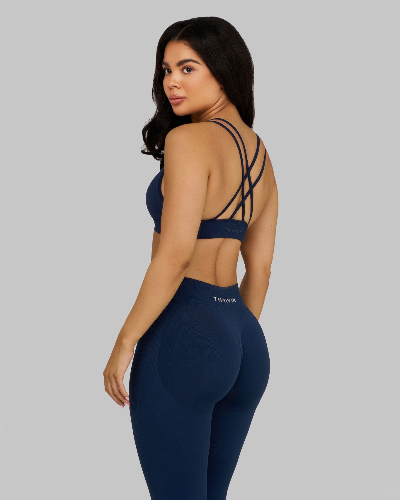 Elevate V-Neck Sculpt Seamless Bra | Midnight Navy
