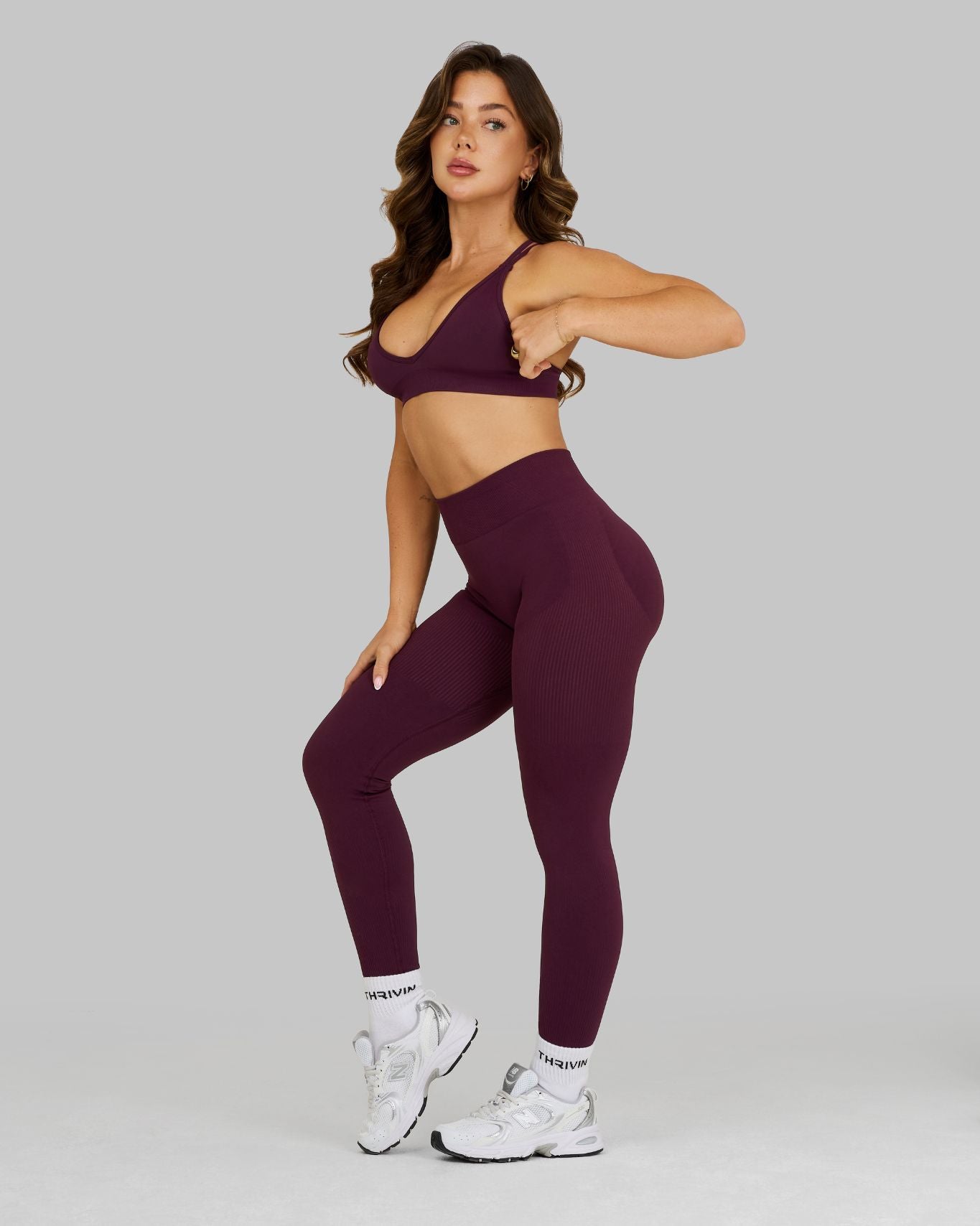 Elevate V-Neck Sculpt Seamless Bra | Winter Plum