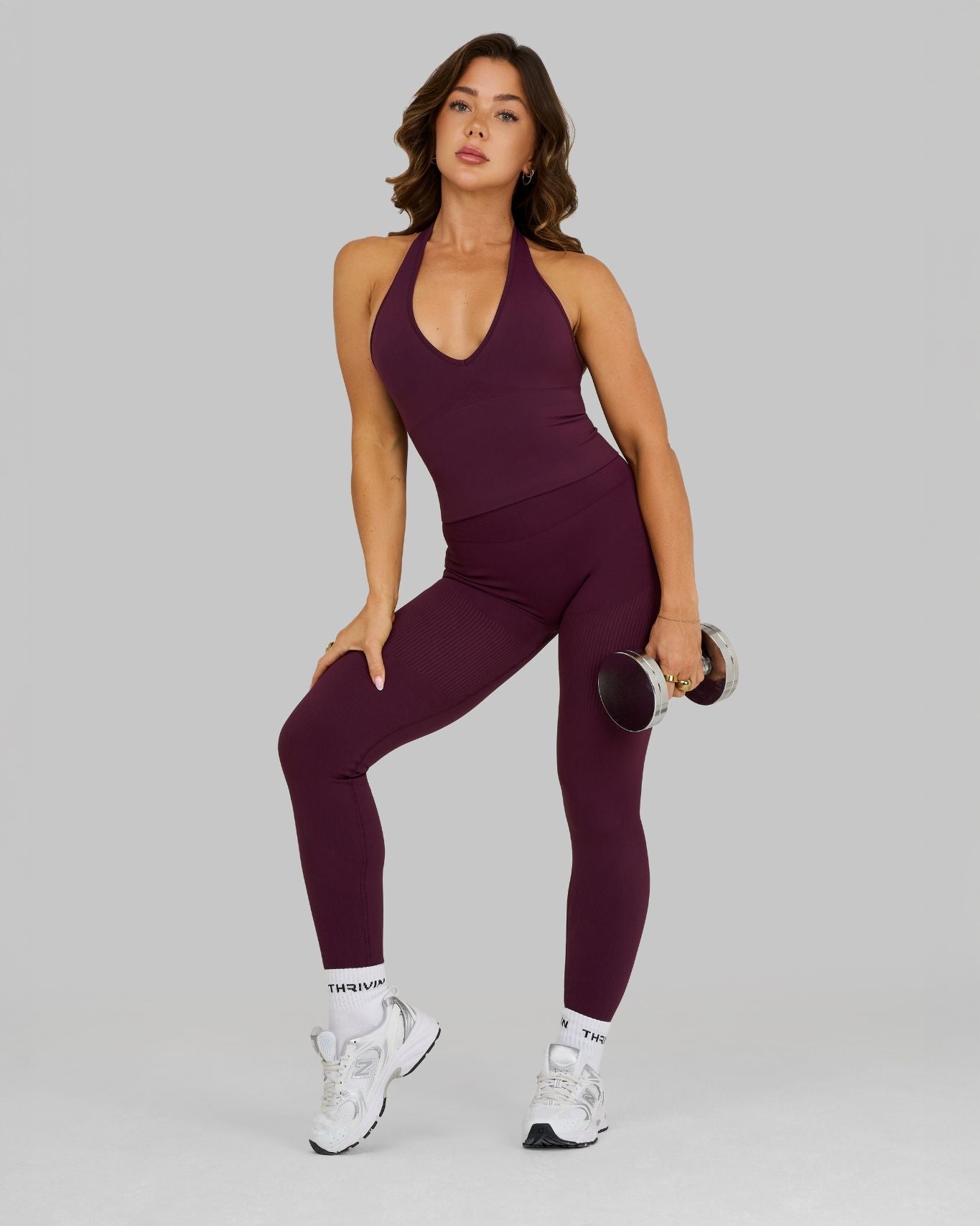 Elevate Sculpting Shapewear Top Halterneck | Winter Plum