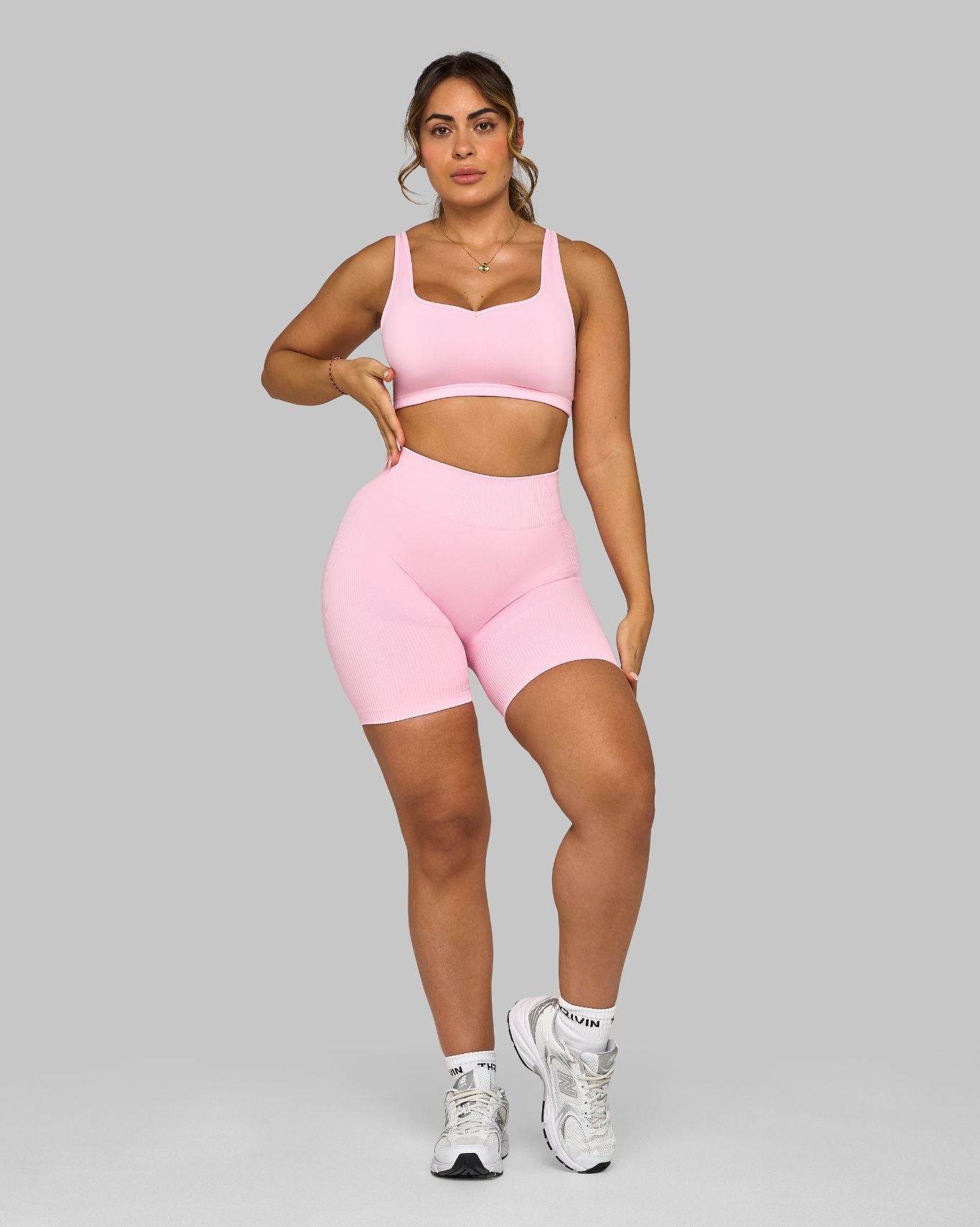 Chiara Ribbed Contour Shorts | Candy Pink