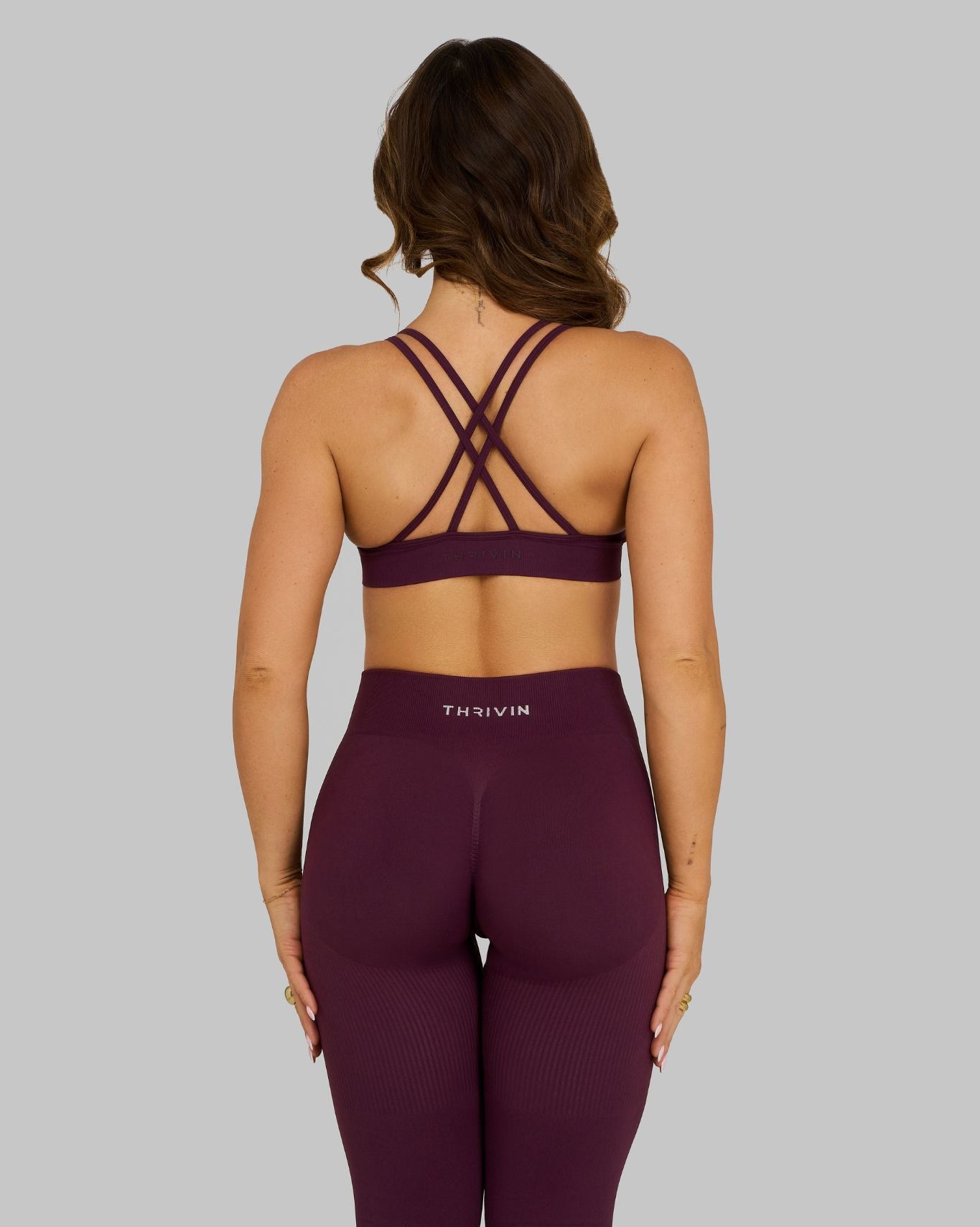 Elevate V-Neck Sculpt Seamless Bra | Winter Plum