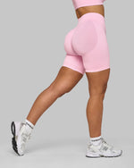 Elevate Ribbed Mid-Waisted Contour Shorts | Candy Pink