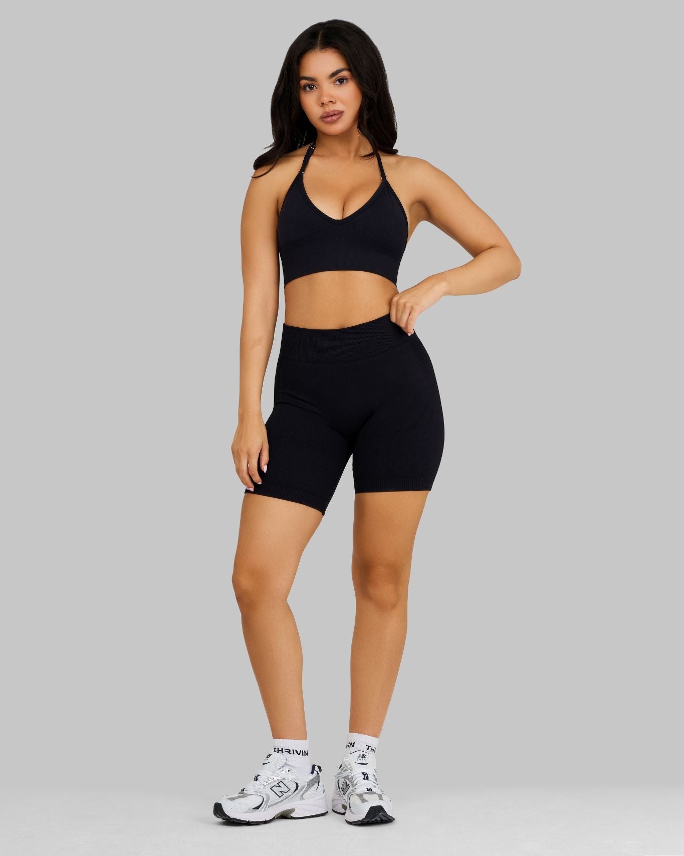 Elevate Ribbed Contour Shorts | Night Black