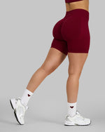 Elevate Ribbed Mid-Waisted Contour Shorts | Raspberry