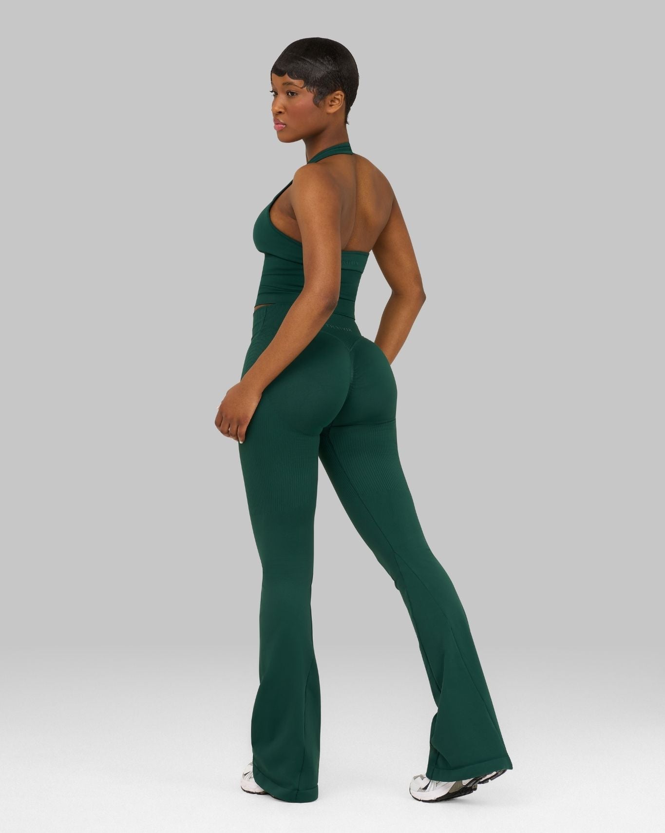Elevate V-Waist Flared Leggings | Pine Green