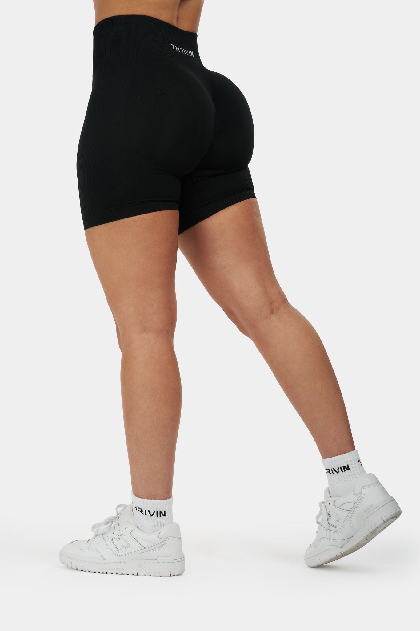 Arise - Seamless Sculpt Ribbed Contour Shorts - Black