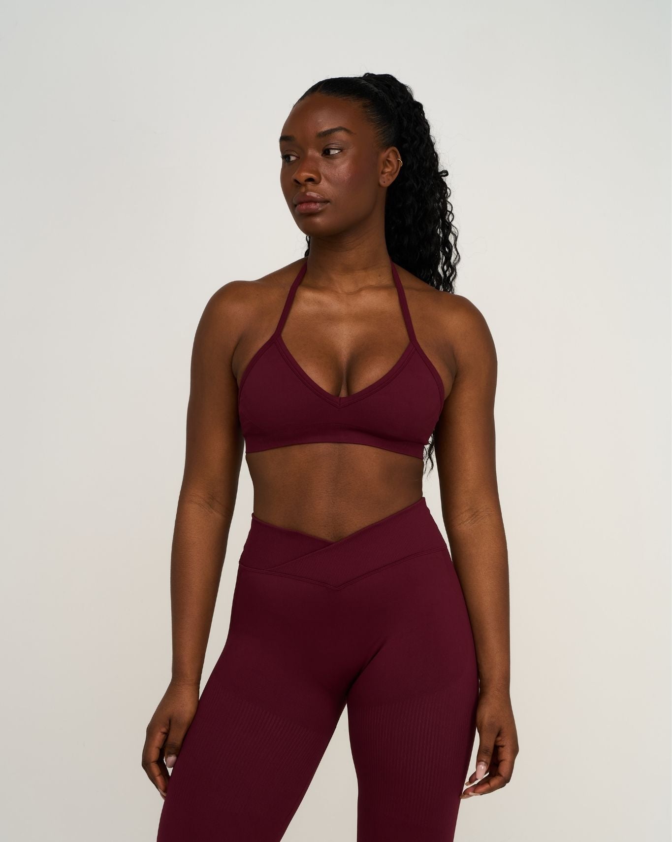 Elevate™ Sculpting Seamless Adjustable Halter Bra | Merlot