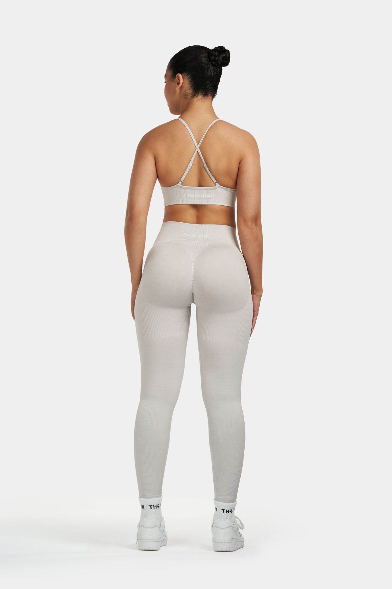 Arise - Seamless Sculpt Ribbed Contour Leggings - Stone Grey