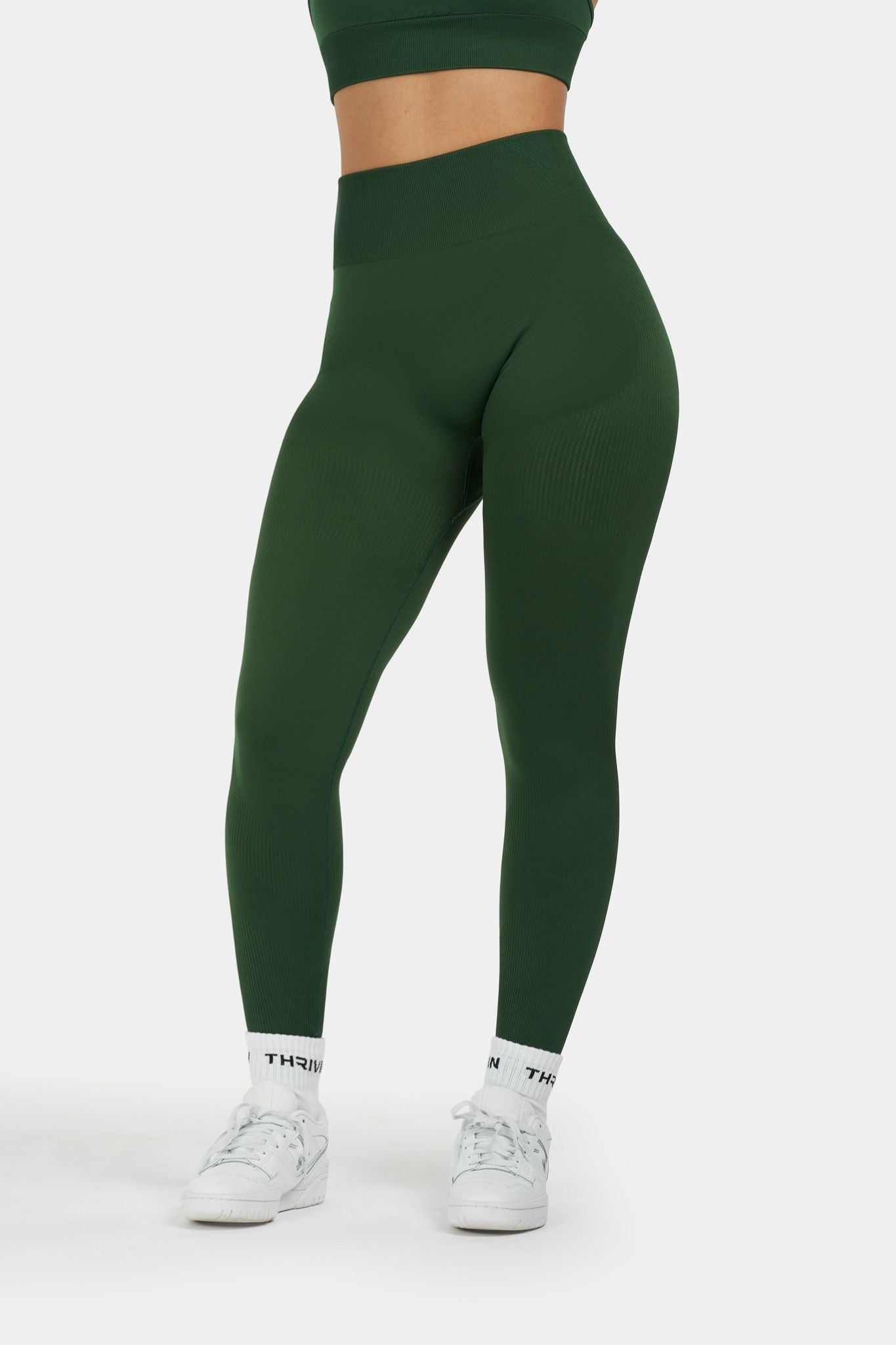 Arise - Seamless Sculpt Ribbed Contour Leggings - Palm Green