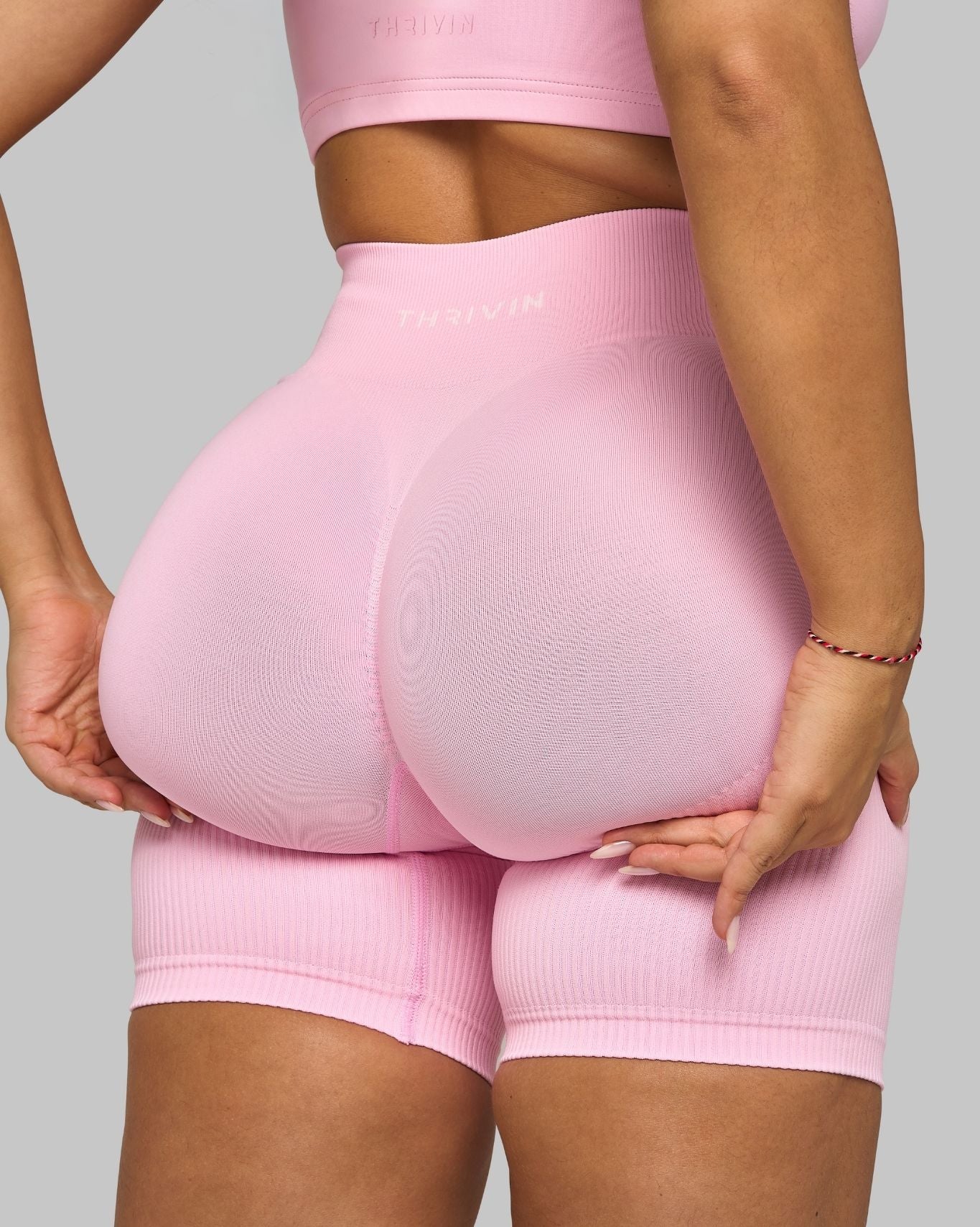 Chiara Ribbed Contour Shorts | Candy Pink