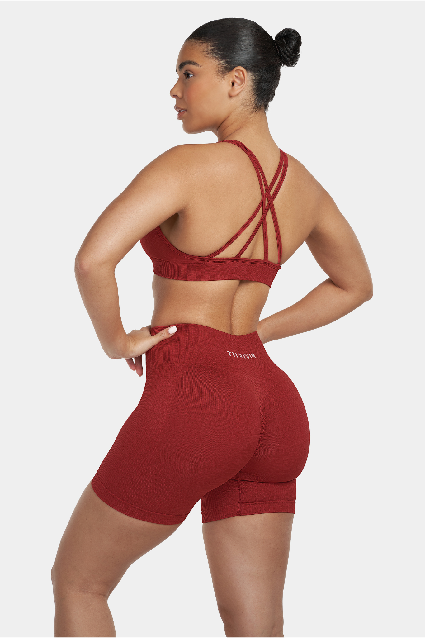 V-Neck Sculpt Seamless Bra| Cherry Spice