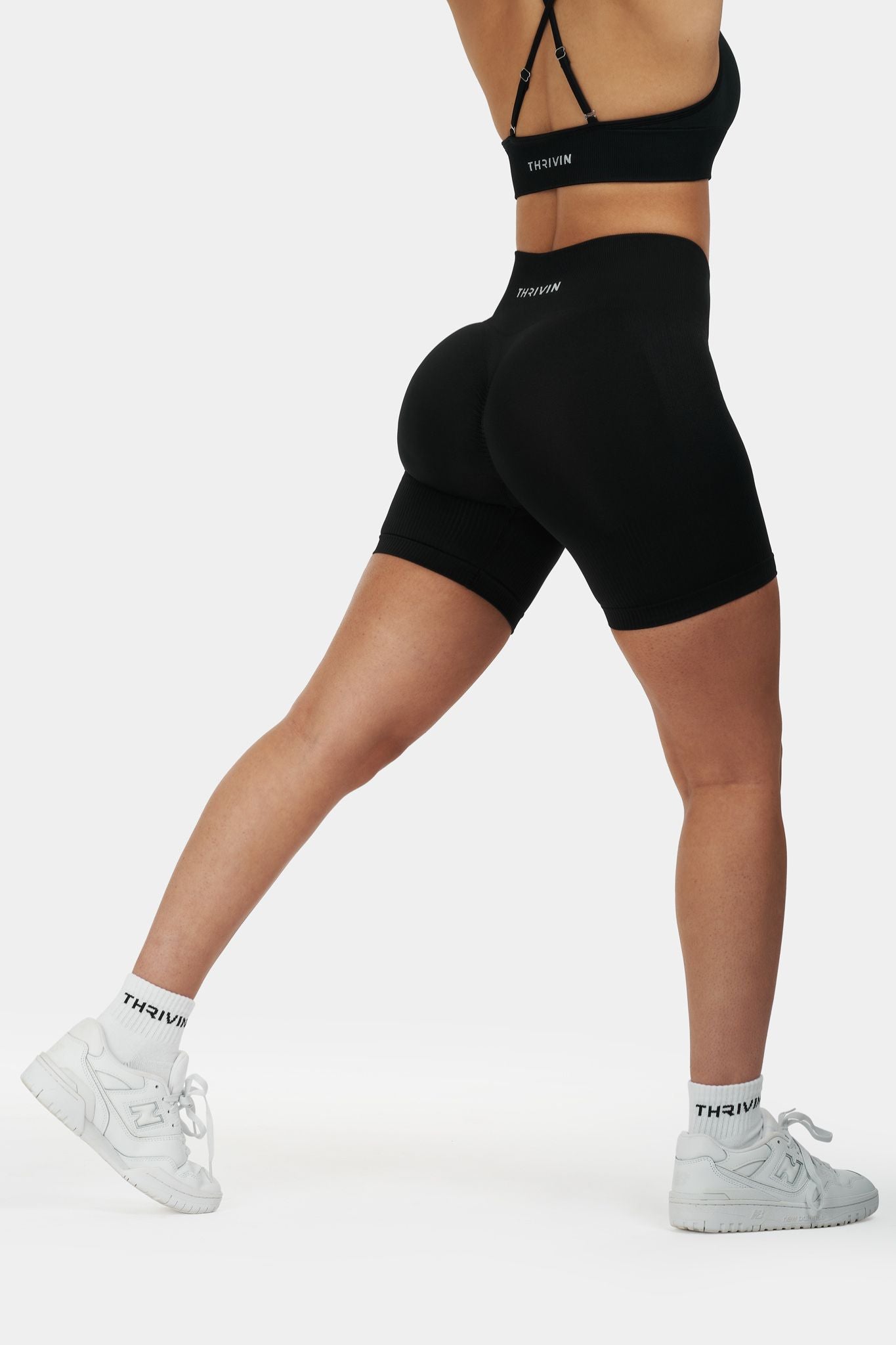 Arise - Seamless Sculpt Ribbed Contour Shorts - Black