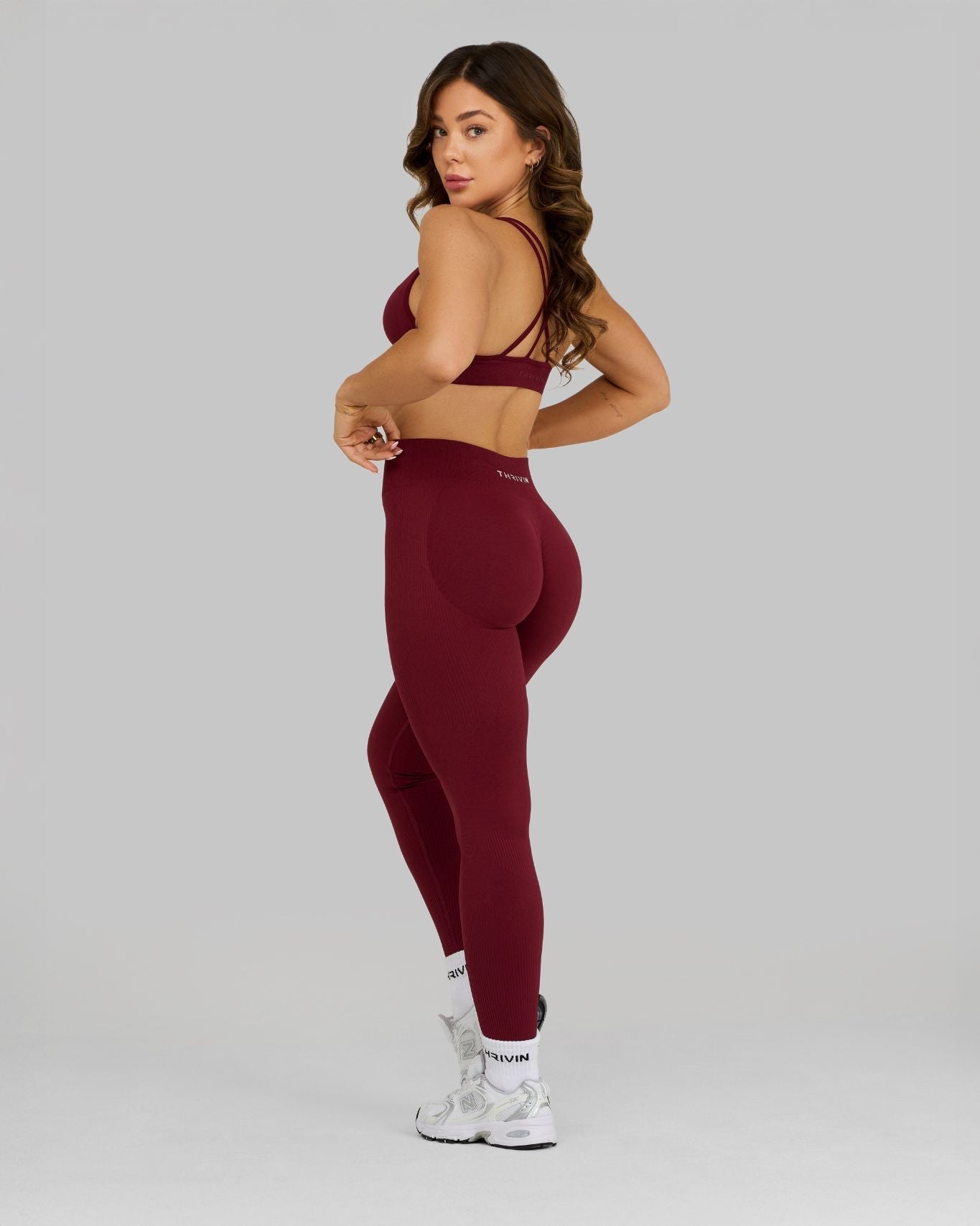Elevate Ribbed Contour Leggings | Fine Wine