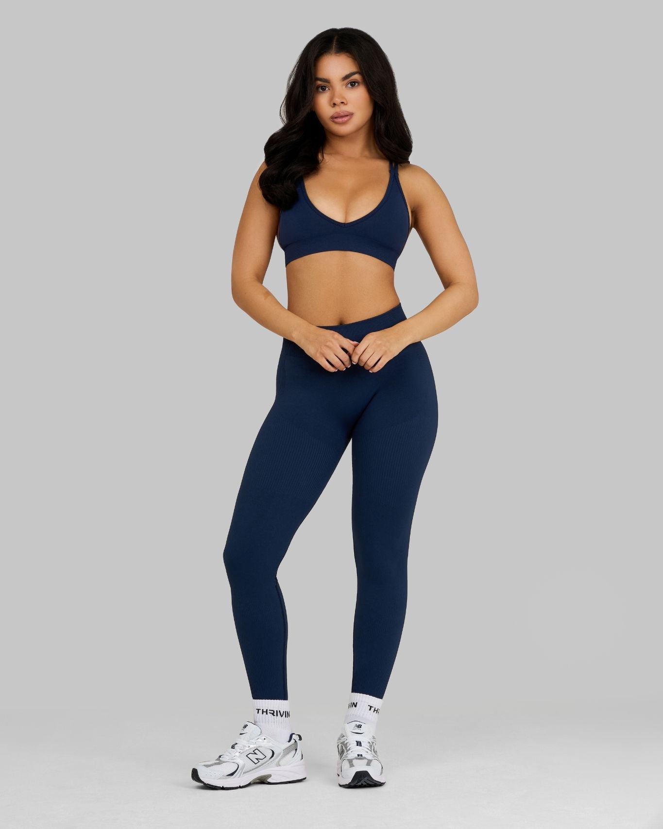 Elevate Ribbed Contour Leggings | Midnight Navy