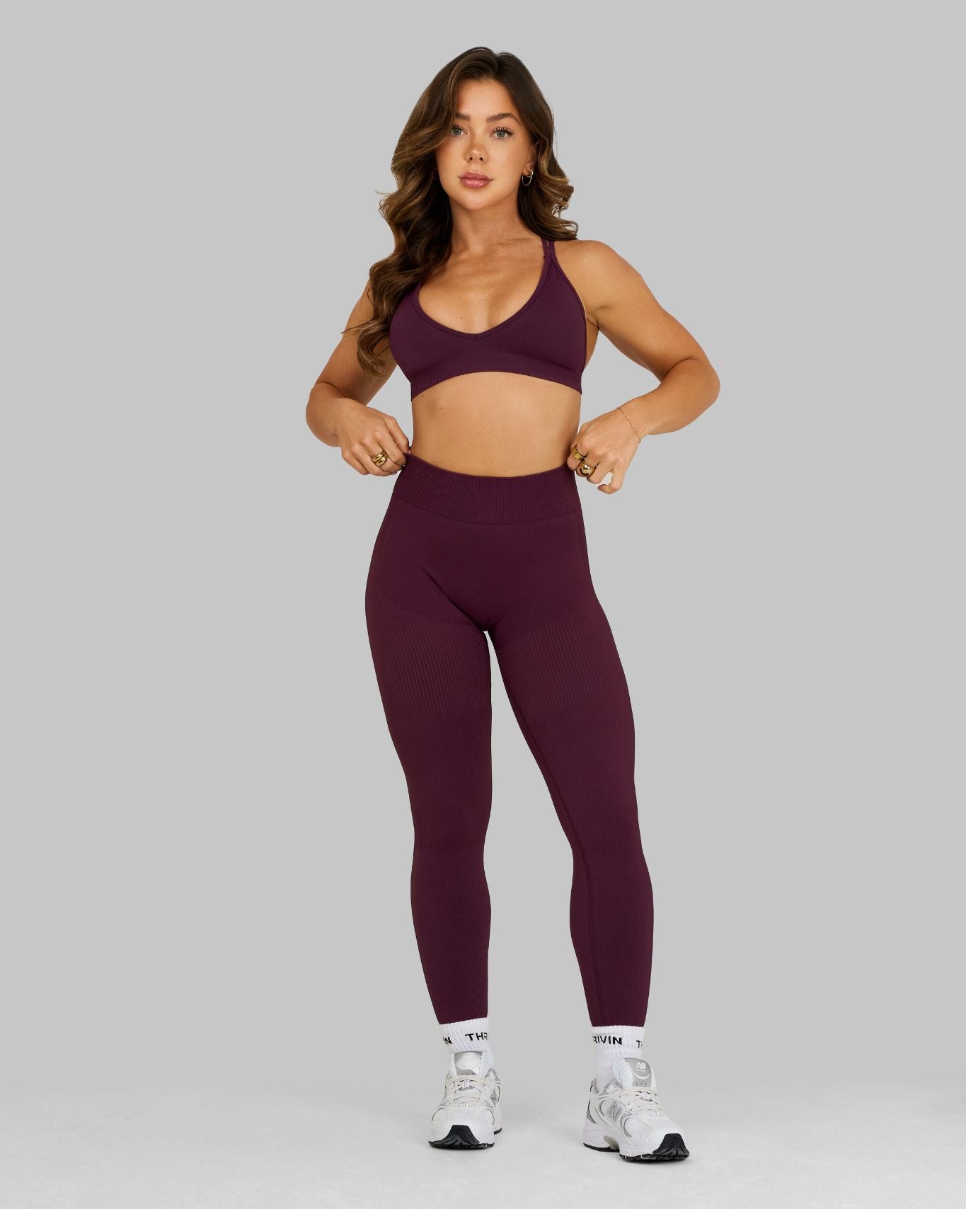 Elevate Ribbed Contour Leggings | Winter Plum