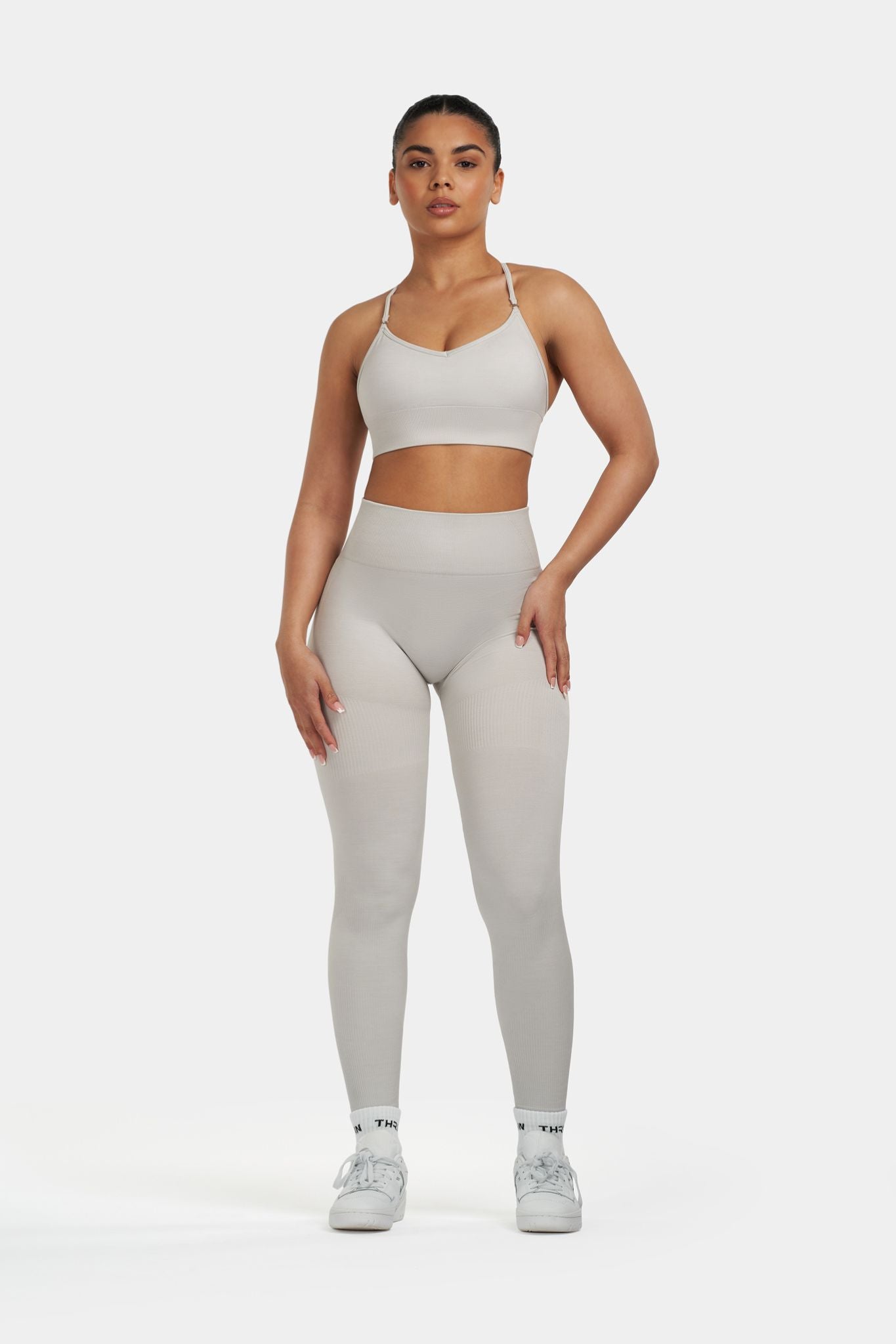 Arise - Seamless Sculpt Ribbed Contour Leggings - Stone Grey