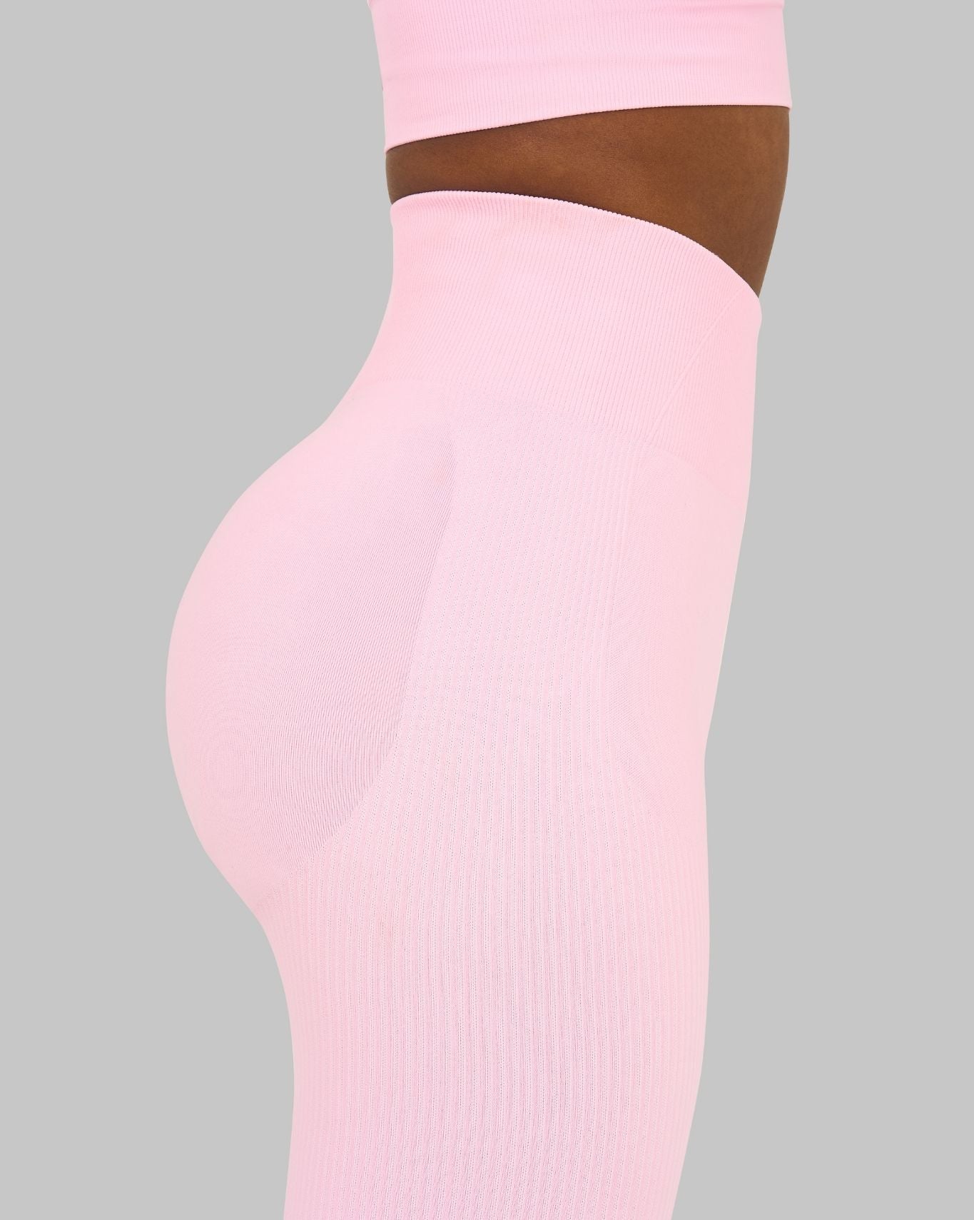 Elevate Ribbed High-Waisted Contour Leggings | Candy Pink