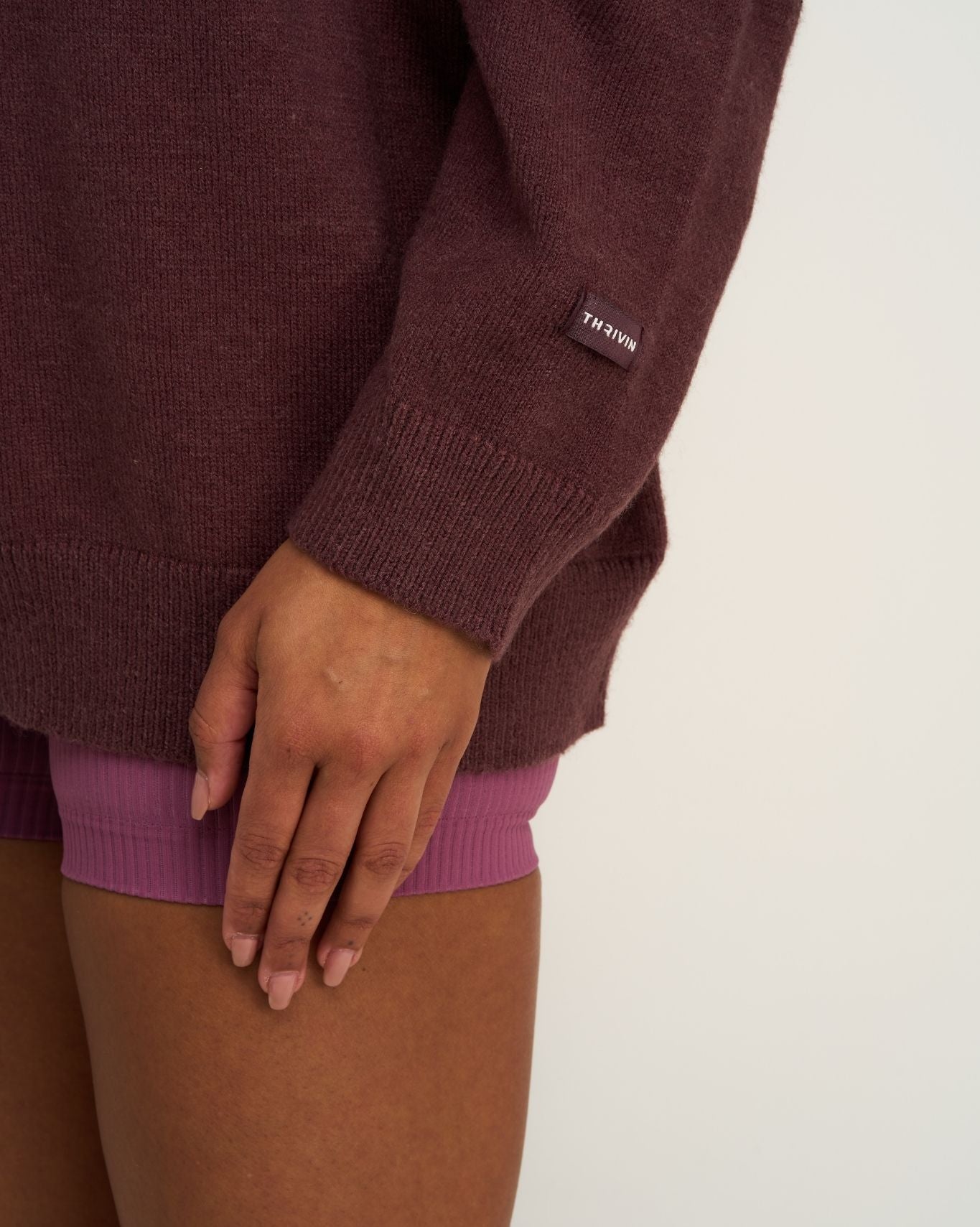 The Essential Collection Off The Shoulder Wool Blend Sweater | Dark Mauve