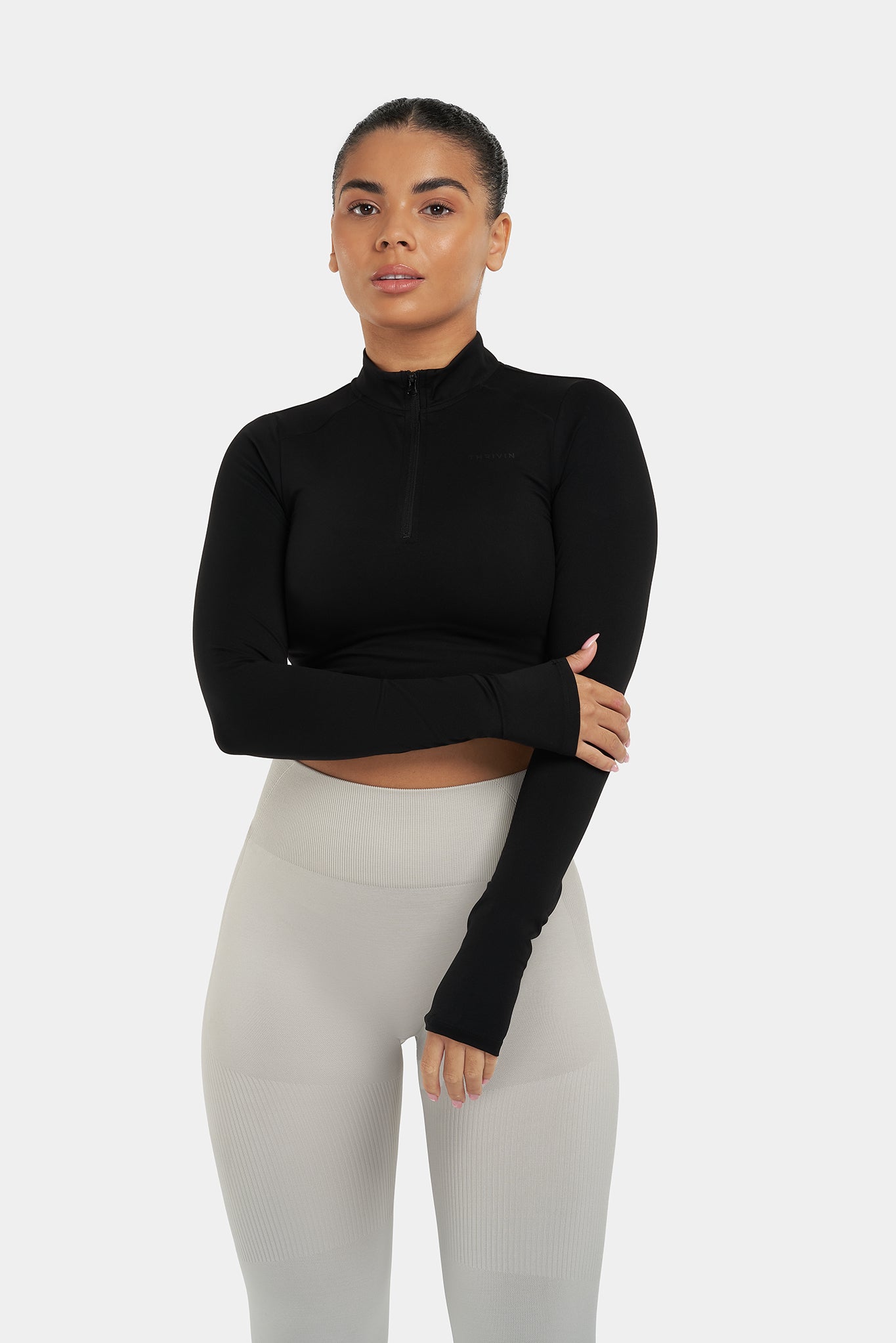 Crop Top Long Sleeve | Black